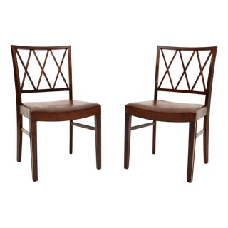Vintage Danish Chairs attributed to Ole Wanscher, 1960, Set of 2 For Sale