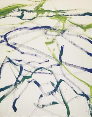"Mountains / Purple Yellow / Forever Two Days Away" Large Gestural Abstract Acrylic Painting by Simon Findlay