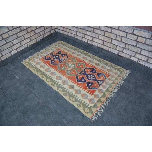 Turkish handwoven Vintage handwoven anatolian rug