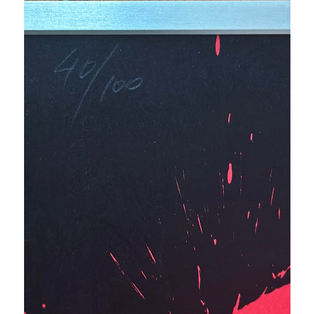 Markus Prachensky, Red on Black, 1968, Silkscreen Print For Sale - Image 4 of 7
