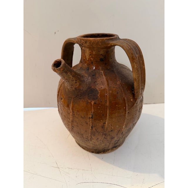 Late 19th Century Antique French Terracotta Walnut Oil Pot For Sale - Image 5 of 8