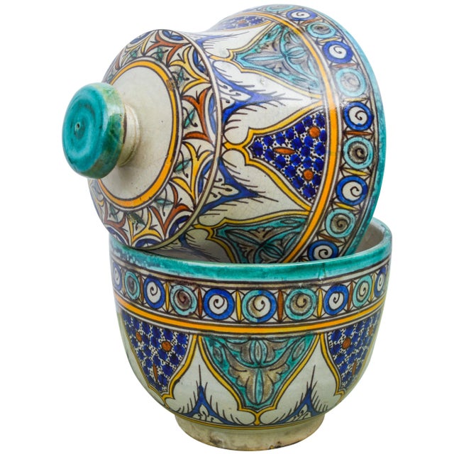 Blue Antique Andalusian Ceramic Box For Sale - Image 8 of 12
