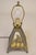Brass 1980s Native American Indian End of Trail Caramel Slag Stained Glass Shade Table Lamp For Sale - Image 8 of 11