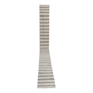 Made of Natural Undyed Wool Early 20th Century Stair Kilim Runner For Sale