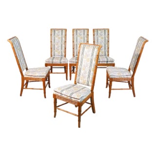 Hollywood Regency Beech Chairs, Set of 6 For Sale