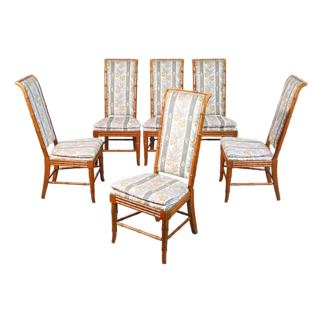 Hollywood Regency Beech Chairs, Set of 6 For Sale