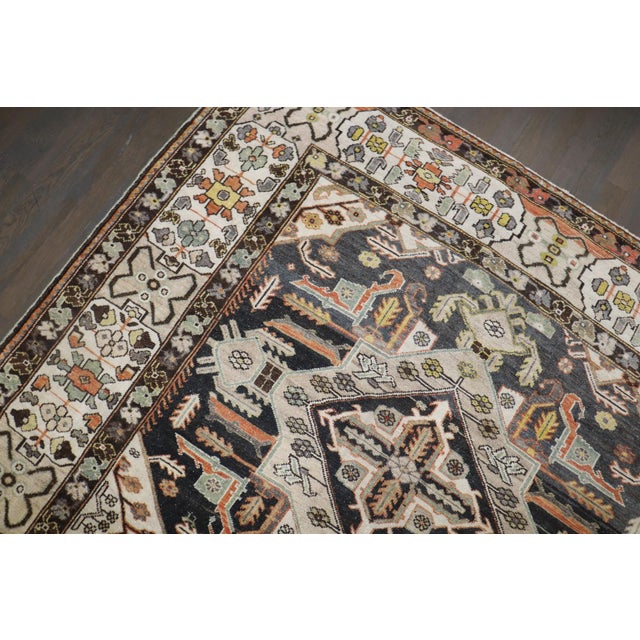 Persian Gallery Size Geometric Antique Persian Bakhtiari Rug - 5'7" x 13' For Sale - Image 3 of 10