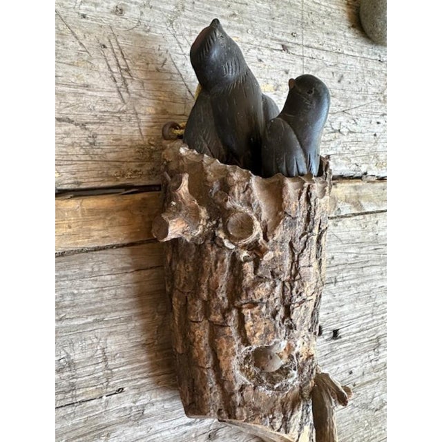 Wood Birds in Hollow Branch Tree Sculpture, Austria, 1900s For Sale - Image 9 of 9