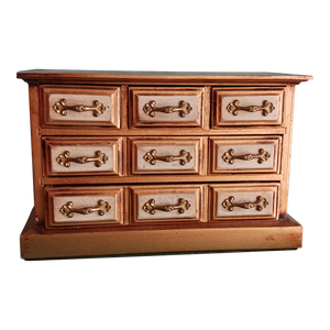 Vintage 5 Drawer Florentine Jewelry Chest Case, Lined 1960's