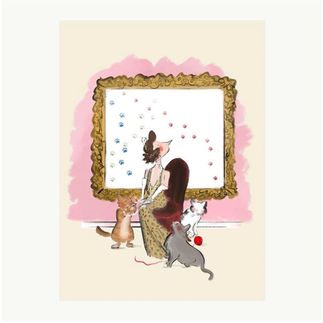 Illustration "The Cat Lover" Limited Edition Print on Etching Paper by Tug Rice 2019 For Sale - Image 3 of 3