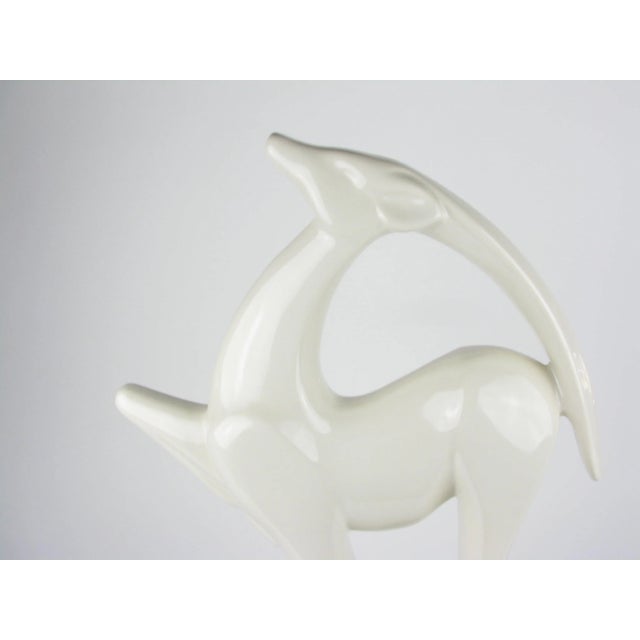 Vintage Haeger Pottery White Gazelle or Antelope Ceramic Sculpture For Sale In Chicago - Image 6 of 14
