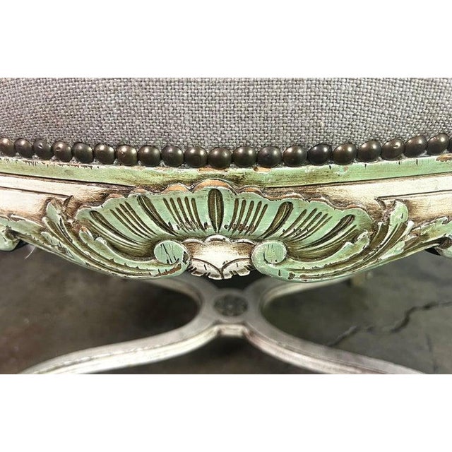 Beige Set of Four French Louis XV Painted Dining C. 1900 For Sale - Image 8 of 18