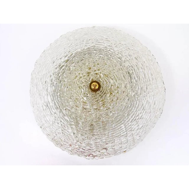 Metal Mid-Century Flush Mount in Textured Glass attributed to J. T. Kalmar for Kalmar, Austria, 1960s For Sale - Image 7 of 10