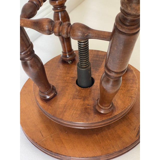Folk Art Reduced-Mid 20th Century Folk Art Round Table/Piano Stool For Sale - Image 3 of 3