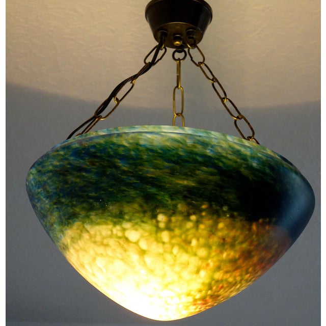 French Pate De Verre Glass Chandelier from Unbekannt, 1950s For Sale - Image 6 of 7
