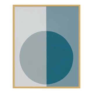 Modern Blue-Grey Forever by Stephanie Henderson in Gold Frame, Large Art Print For Sale