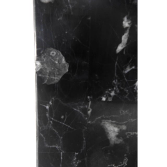 Stone Short Black Marble Square Pedestal For Sale - Image 7 of 9