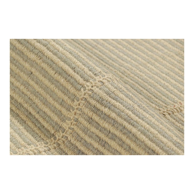 Rug & Kilim’s Contemporary Kilim in Beige-Brown Textural Stripes For Sale