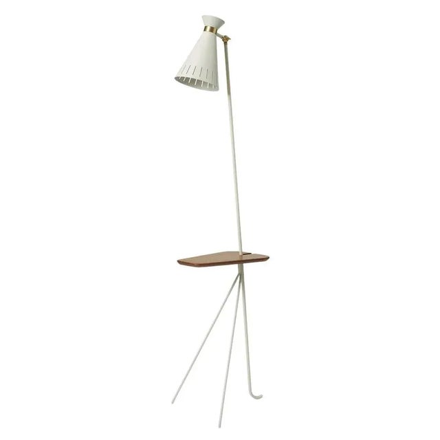 Warm White Cone Floor Lamp with Table from Warm Nordic For Sale - Image 4 of 4