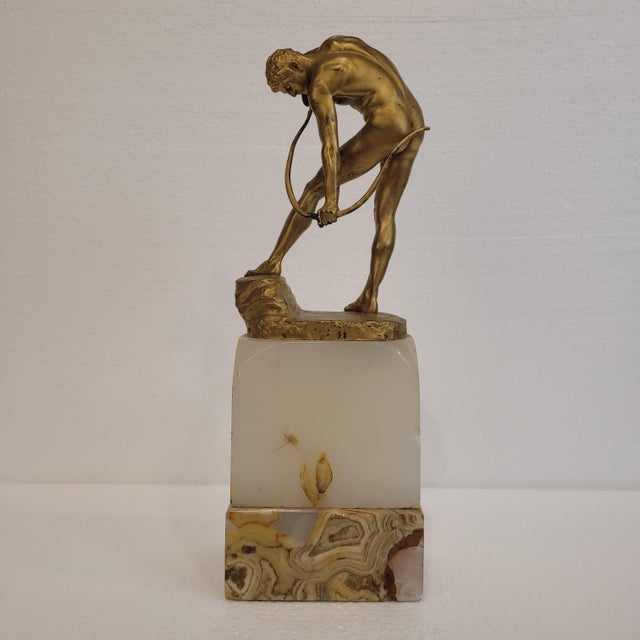Metal Otto Lessing, Arquero, Bronze and Onyx For Sale - Image 7 of 18