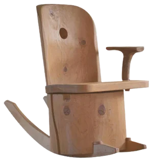 Sculptural Rocking Chair in Solid Pine by Matti Martikka, 1960s