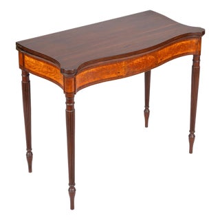 Sheraton Boston Mahogany Inlaid Card Table For Sale