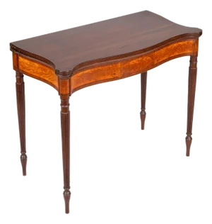 Sheraton Boston Mahogany Inlaid Card Table