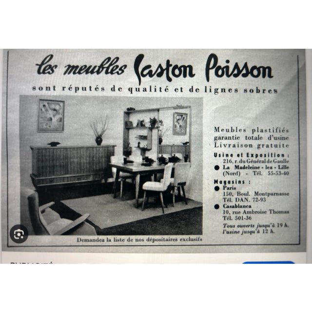 Vintage Dining Table by Gaston Poisson, 1960s For Sale - Image 9 of 10