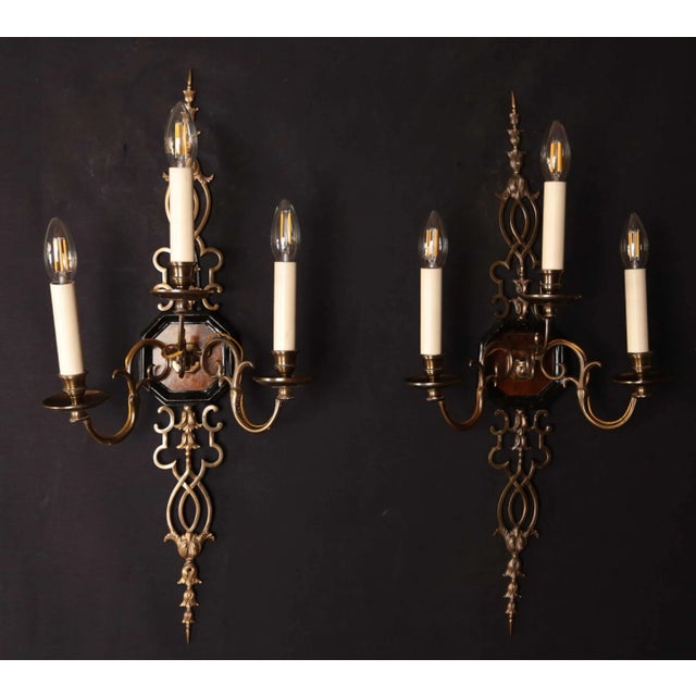 Vintage Wall Lamps in Bronze, Set of 6 For Sale - Image 3 of 8