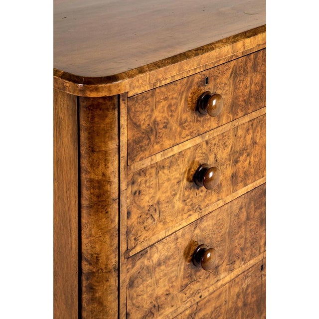 Victorian Burr Walnut Chest of Drawers For Sale - Image 6 of 13