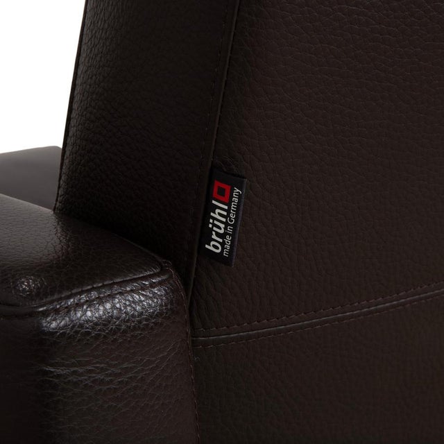 Leather and Chrome Alba Armchair with Manual Reclining Function from Brühl For Sale - Image 10 of 15