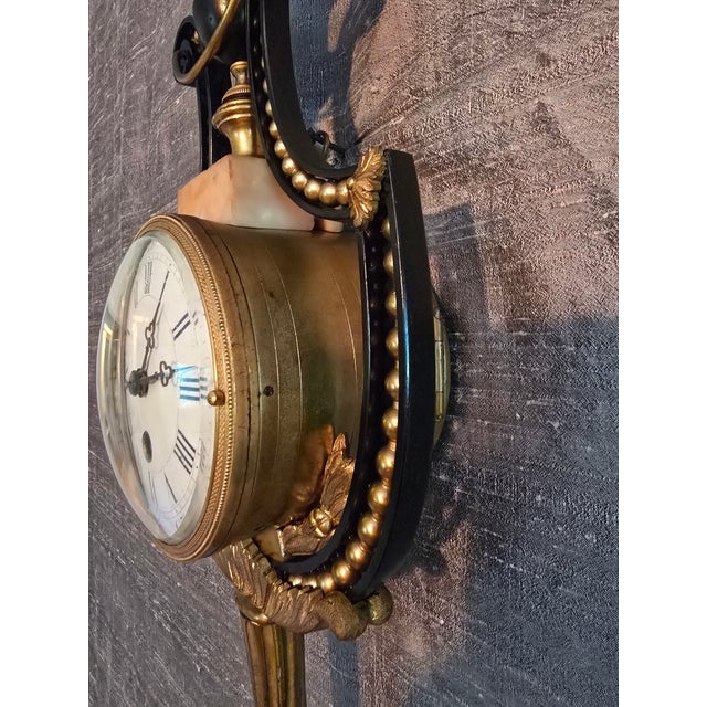 Antique French Empire Gilt Bronze Ormolu Wall Clock For Sale - Image 13 of 17