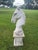 Vintage Hollywood Regency Concrete Horse Head Bust Sculpture Monumental Pedestal For Sale - Image 6 of 14