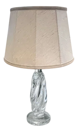 Single Mid-Century Clear Glass Table Lamp from Val Saint Lambert, 1960s