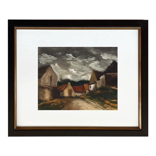 Vlaminck Lithograph 34 a Village in Sarthe 1958 Framed For Sale