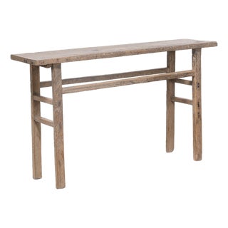 Vintage Rustic Pine Console Table For Sale