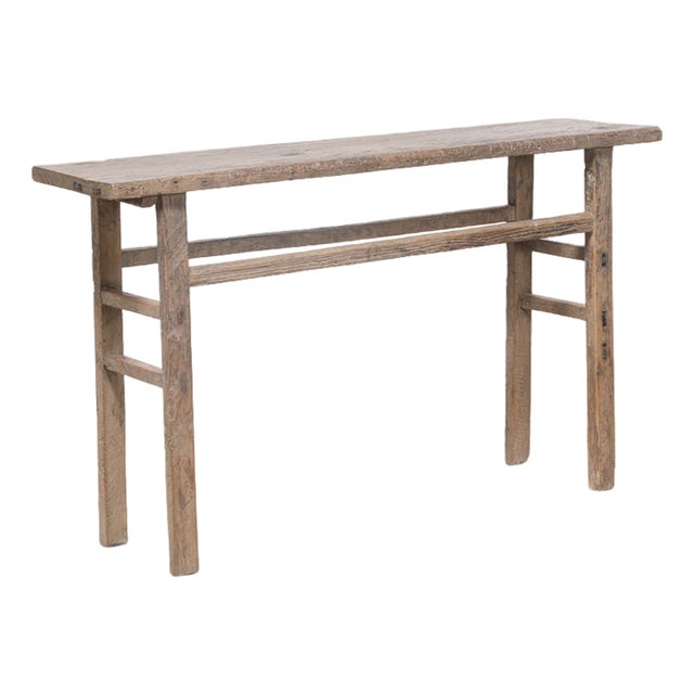 Vintage Rustic Pine Console Table For Sale