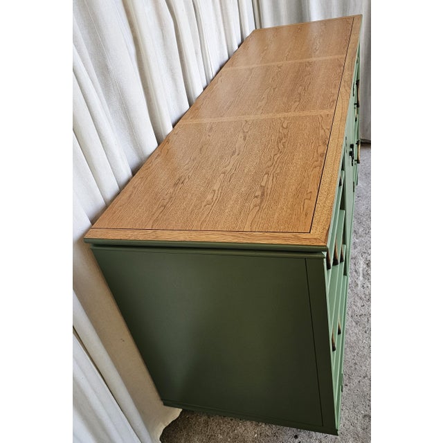 1950s Thomasville Green Dresser, Tamerlane Collection, Mid Century Modern, Credenza 1950's For Sale - Image 5 of 16
