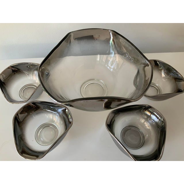 Dorothy Thorpe Vintage Vitreon Queens Lusterware Salad/Snack Serving Set- 5 Pieces For Sale - Image 4 of 6