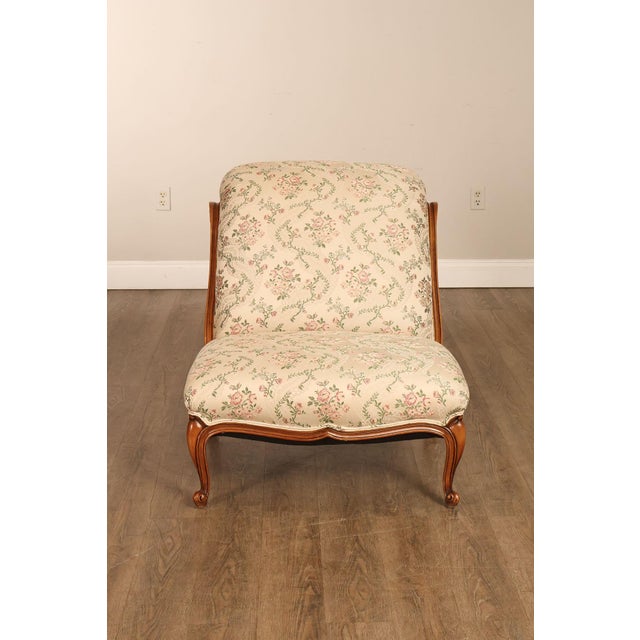 French Louis XV Style Two Piece Chaise Lounge Chair With Ottoman For Sale - Image 15 of 18