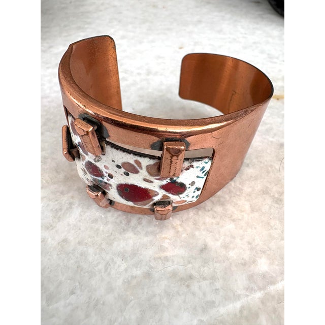 Matisse Mid Century Modern Copper a Enameled Bracelet Cuff