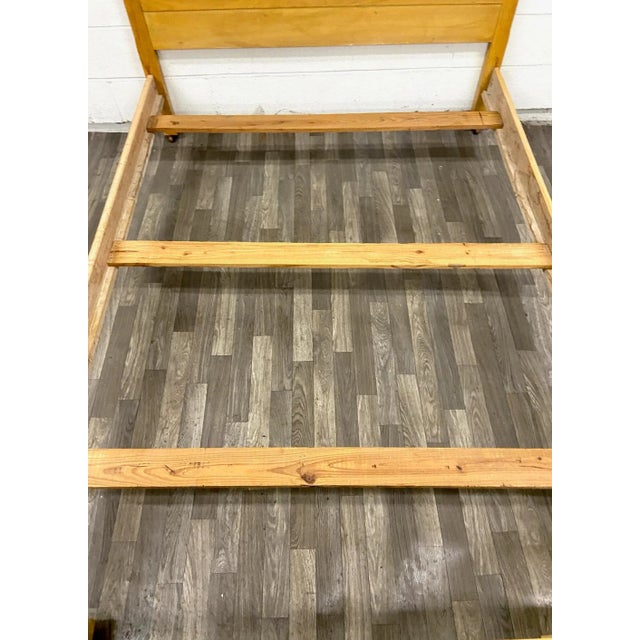 Wood Vintage Thomasville Mid Century Blonde Art Deco Style Full Size Bed For Sale - Image 7 of 9