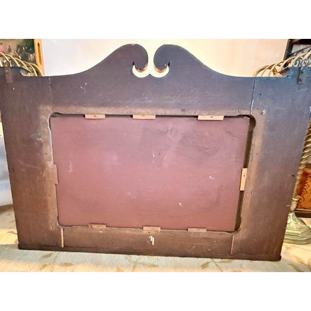 Antique Tiger Oak Hall Mirror With Ornate Coat Hooks For Sale In New York - Image 6 of 6