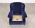 Ink Blue Ralph Lauren English New Bohemian Artist’s Chair in Blue Velvet For Sale - Image 8 of 18