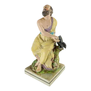 19th Century English Staffordshire Figure of Elijah and the Raven