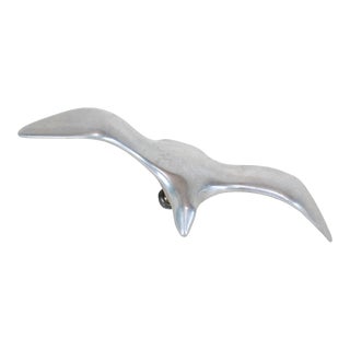 Vintage Aluminum Seagull Sculpture For Sale