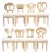 Biedermeier White Eclectica Dining Chairs from Silvio Piattelli, Set of 8 For Sale