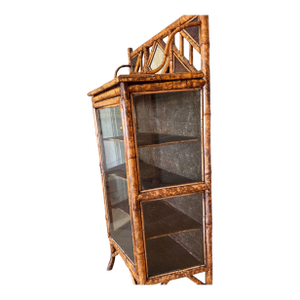 Antique British Colonial Bamboo Etegere
