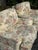 Beautiful pair of Thomasville overstuffed lounge chairs featuring a classic floral upholstered pattern and generously...