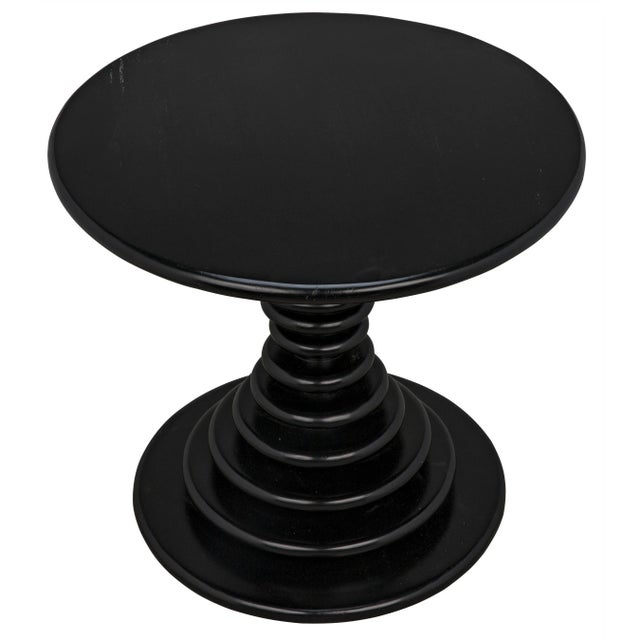 Noir NOIR Scheiben Hourglass Side Table, Hand Rubbed Black For Sale - Image 4 of 6